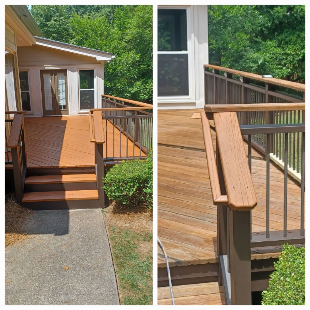 Replaced rotten boards and stained deck